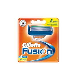 Gillette Fusion - Dermatologically-Tested Manual Razor Blades x 4.