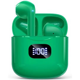 KTGEE Wireless Earbuds Bluetooth 5.3 Headphones, 40Hrs Playback Stereo Ear Buds with LED Display Charging Case IPX7 Waterproof in-Ear Earphones, Dark Green