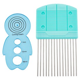 WEBEEDY 2 x Paper Quilling Tool Includes Blue Quilling Paper Comb and Various Sizes Curling Trainer Origami Carding Art Craft Tool Paper Quilling Accessories DIY Weaving Craft Supplies