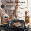 S·KITCHN Grill Pan with Folding Handle, Nonstick Grilling Pan for