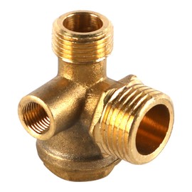 Laroal 3 Way Brass Air Compressor Check Valve Male Thread Connector Brass Check Valve Replacement Parts Pipe Connection Tool For Check Valve