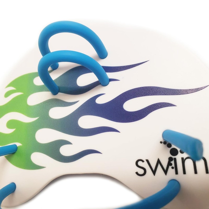 Swimz Swim Club Training Finger Paddles, Blue/Green, One Size
