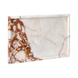 MAONAME Natural Marble Tray, Vanity Decorative Tray, Rectangle Bathroom Storage Tray, Stone Countertop Organizer Tray for Jewerly, Cosmetic 12"x 8"