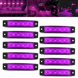 FZSSHYG 10 Pcs Purple LED Rock Strip Lights,Wheel Well Underglow Lighting Kits,Car Rock Lights Exterior Side Marker Lights for Wrangler Truck Golf Cart RV RV SUV Offroad