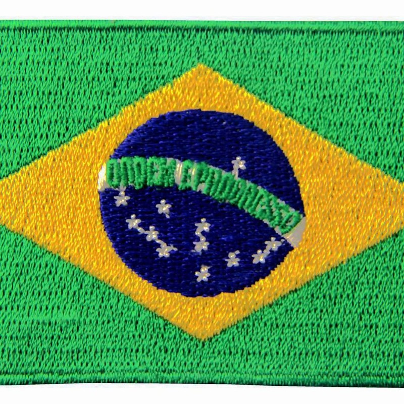 Brazil Flag Embroidered Patch Brazilian Iron On Sew On National