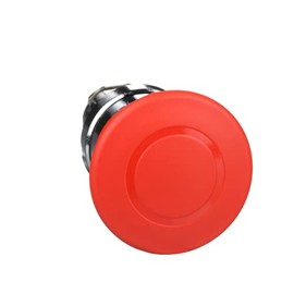 Schneider Electric - Emergency Stop Head for Harmony XB4/ZB4 22mm Push Button | Trigger and Latching Turn Release, 40mm Mushroom, Unmarked, Chromium Plated Metal, Red, ZB4BT84