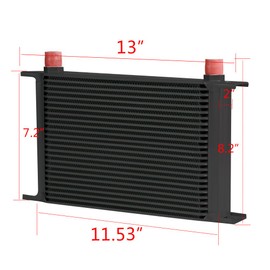 G-PLUS 25 Row AN-10 AN10 Universal Aluminum Racing Engine Transmission Oil Cooler Black