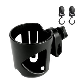 MC MICUS - Stroller Drink Holder, Universal Stroller Accessories, Stroller Drink Holder, 2 Pack Hooks (Universal Stroller Cup Holder, Black_C)