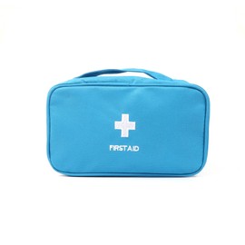 PAXLAMB First Aid Bag First Aid Kit Empty Medical Storage Bag Red Trauma Bag for Emergency First Aid Kits Car Workshop Cycling Outdoors (Blue Handle)