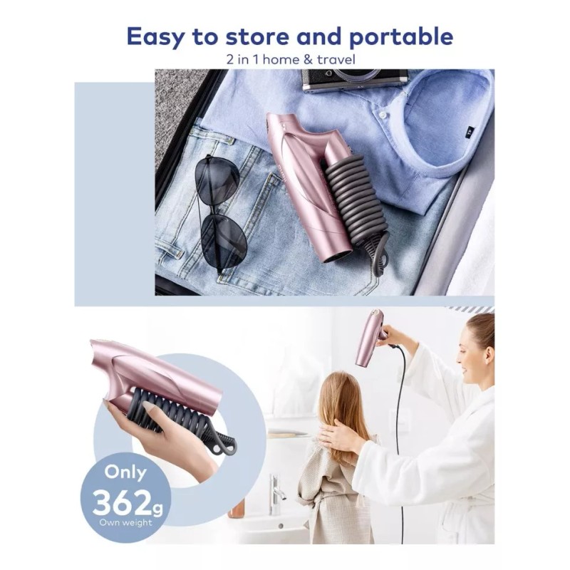 Llano Secadora De Cabello Ionica Llano Ll-pc001 1400w Rosa