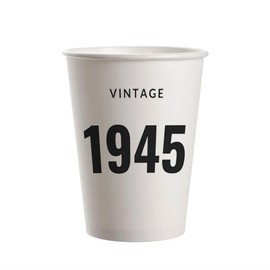 SharkBliss Vintage 1945 80th Birthday Party Cups, 20 Pack 9oz Black Vintage 1945 Disposable Paper Beverage Party Cups for His Her Eighty 80th Birthday Party (1945 Black)