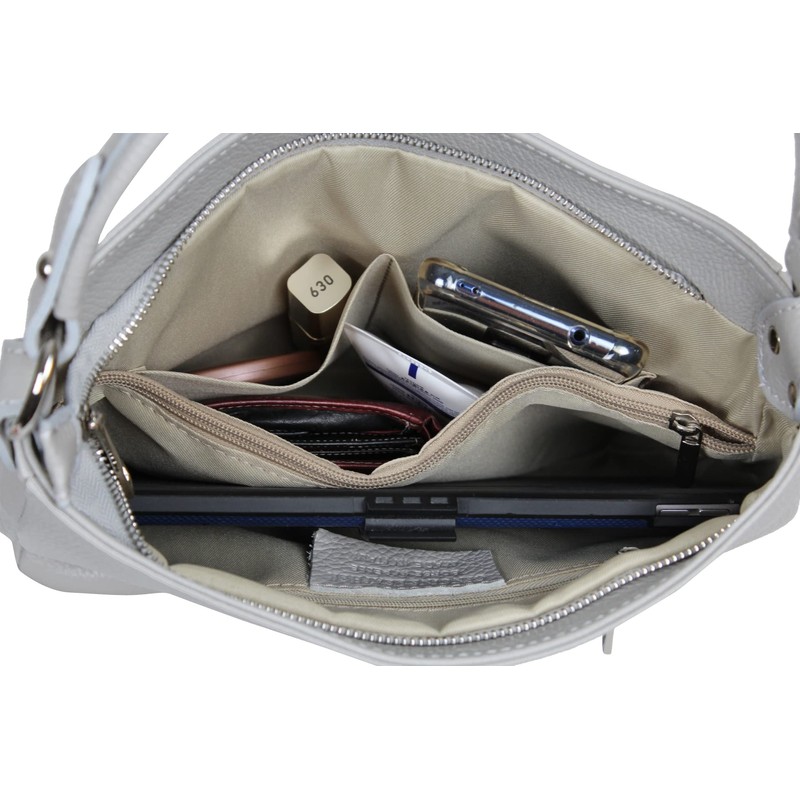 AmbraModa GL35 Women's Handbag Shoulder Bag Made of Grained Cowhide