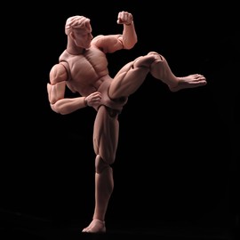 RoofWorld 1:12 Scale Male Action Figure Model Super Flexible Medium Muscle Strong Custom Handsome Solider Figure Body 6inch PVC Miniature Collectible Dolls Art Human Body DIY