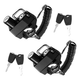 KVAEY Motorcycle Helmet Lock, Aluminum Alloy Anti Theft Helmet Security Locks, Universal Tamper-Proof Helmet Locks for Motorbike Scooter Bike, Motorcycle Accessories (2PCS, Helmet Lock+Cable)