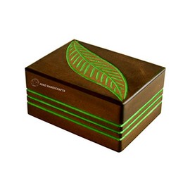 Hind Handicrafts Matte Brown Border Engraved Wooden Box Funeral Cremation Urns for Human Ashes Adult, Rosewood Burial Urns for Columbarium, Keepsake Urn (Medium -7" x 5.5" x 3.5" - 100lbs or 45kg)