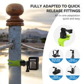 Quick Release Flexible 360 Camera Mount Wrap Band for 12 11 10 9 8 7 Insta360 X3 X4 Ace Pro Go3 DJI Action 3 4 Osmo Pocket 3 Bike Motorcycle Bicycle Handlebar Tube Stick Pole Mount Accessories