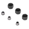 6Pcs Router Collet Adapter Carbon Steel 6mm 6.35mm 8mm Set