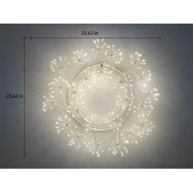24in LED Christmas Wreath White Indoor Hanging Holiday Decor
