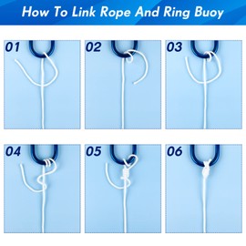 Hollow Braided Polypropylene Line Rope Heaving Line with Spring Hook for Ring Buoy Pool Life Preserver Ring Rope Boat Anchor Rope (White,20 m/ 21.9 Yards)