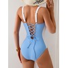 Eomenie Women's Tummy Control One Piece Swimsuit Slimming Lace Up