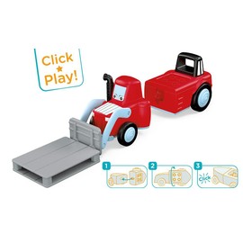 Toddys by siku 0134 Willy Worky 2-Piece Interlocking Yard Loader, Includes Movable Toy Figure and Removable Palette, High-Quality Flywheel Motor, Red/Light Blue, from 12 Months