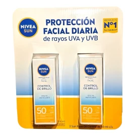 Bloqueador Solar Facial Control Brillo 2pzs 50ml C/u Nivea