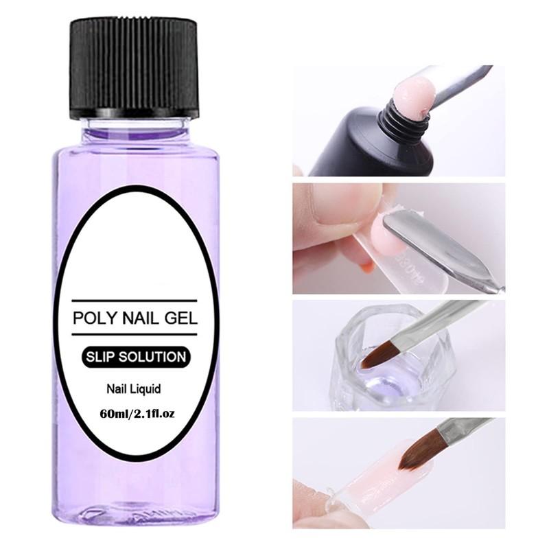 Slip Solution Kit - 60ml Poly Nail Gel Nail Extension