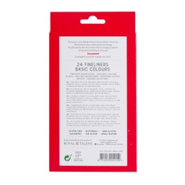 Bruynzeel Fineliner Set of 24 Colours | Pens for Writing, Drawing, Bullet Journaling, Adult Coloring Books