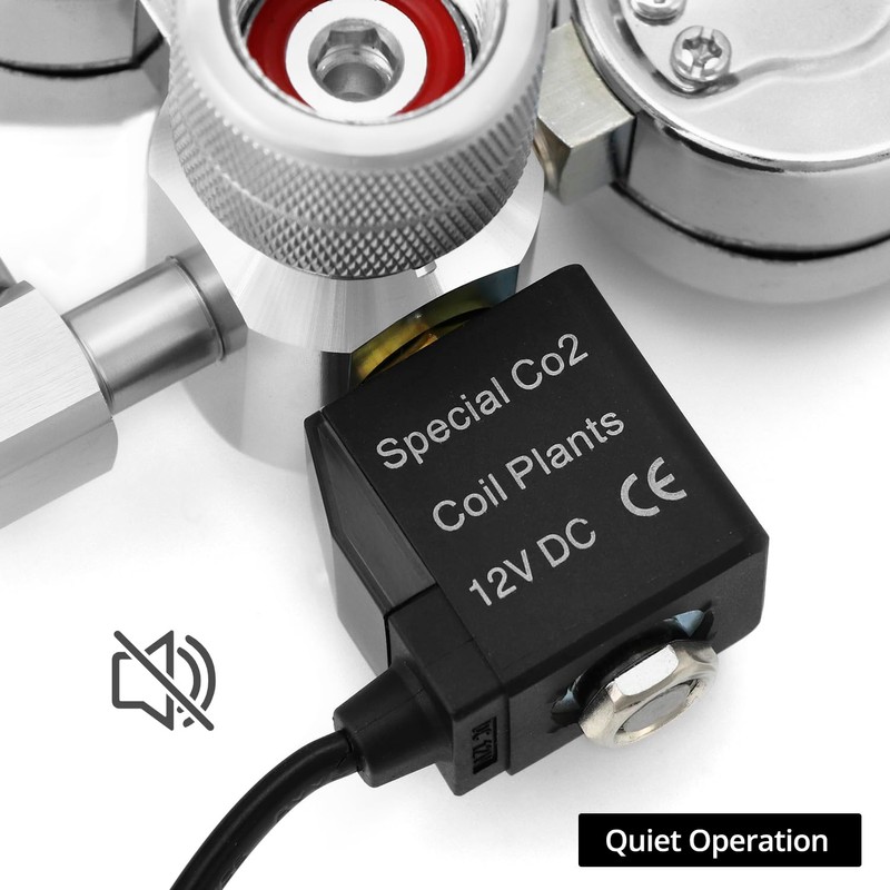 QWORK® Aquarium CO2 Pressure Reducer Dual Gauge Display with Bubble