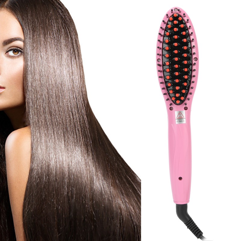 Household Hair Straightener Brush Negative Ion Styling Brush Hairdressing Tool