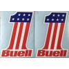 Buell Number One Vinyl Decals. 3 Color. Red White and