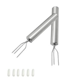 Lyivisk 2 stück pellkartoffelgabel Kartoffelgabel Aus Edelstahl Tragbares Grillwerkzeug Maisgabel Maiskolbenhalter für Gemüse und Grillgut Wiederverwendbar