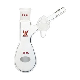 CS Labglass 25ml Schlenk Reaction Flask, Glass Stopcock and 14/20 Joint, Borosilicate Glass Pear-Shaped Schlenk Flask, Lab Glassware