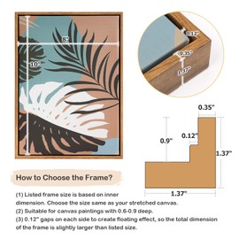 FOLKOR Floating Frame for 12x18 Canvas Diamond Paintings, 2 Pack Canvas Frame with 0.9" Deep Rustic Floater Frame for Canvas Wall Art Guest Room Kitchen Decor (Dark Brown)