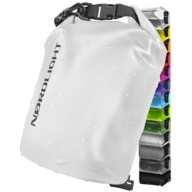 Nordlight Dry Bag 20 L Waterproof Bag - (White) Waterproof Pack Sack with Roll Top Closure and Shoulder Strap | Swimming, Bathing, Beach, Canoe, Stand Up Paddling, Diving