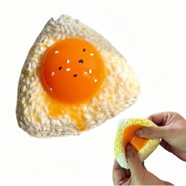 Mini Stress Ball Toys, Sensory Squishy Toys for Party Favors, Squeeze Balls Fidget Toys for Adults,It is a Decompression Ball That Imitates a Rice Ball and Has Egg Yolk!!
