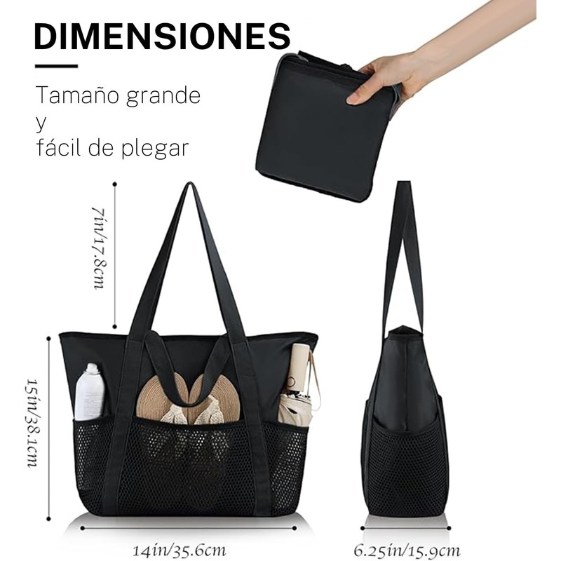 Bolso de Mano Para Mujer,Bolso de Viaje,Bolsa de Playa Plegable