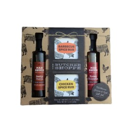 Butcher Shoppe Gift Set BBQ Chicken Rub Chili Chipotle Mad Bruce Sauce Marinade