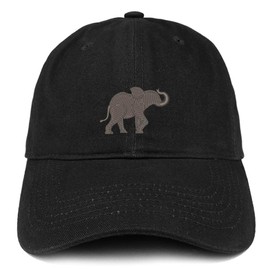 Trendy Apparel Shop Elephant Embroidered Brushed Cotton Cap - Black