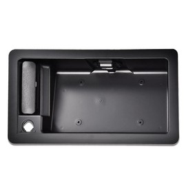 CROSSDESIGN Rear Back Door Handle & License Plate Tag Bracket Compatible with Ford Econoline E150 E250 E350 1992-2007 Smooth License Frame with Door Handle 6C2Z-15434A20-AA FO1820100 80915