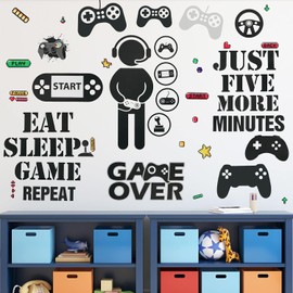 Calcomanías de pared para decoración de habitación de jugadores, calcomanías de habitación de niños, decoración de videojuegos, sala de juegos (estilo clásico)