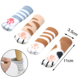 FYting Chair Socks Cat Pack of 16 Chair Leg Socks Chair Leg Floor Protectors Scratch-Resistant, Low Noise, Elastic Chair Leg Caps for Table, Desk, Sofa, Bed, Cupboard, Door Handle
