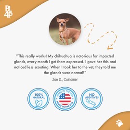 BestLife4Pets Scoot Stopper and Anal Gland Support for Dogs & Cats, 100% Natural Relief for Dog & Cat Constipation, Rectal Prolapse, Itching, Inflammation, Bum Scooting and Difficult Pooping, 400 Small Pills