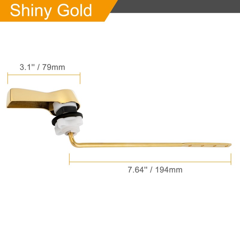 Hibbent Universal Metal Front Mount Toilet Handle Replacement Kit, Brass