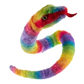 Wild Republic Plush Snake, Rainbow Fabric, Rainboa, Gift for Kids, Plush Toy, 54 Inches, Fill is Spun Recycled Water Bottles