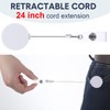 Tatuo 100 Pcs Retractable Badge Reels Round ID Badge Holders