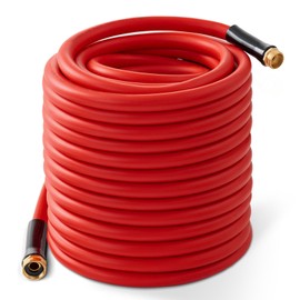Garden Hose 150ft x 3/4” Hot Water Hose, Heavy Duty -50°F to 190°F,Burst 600Psi Flexible Upgraded Rubber Hoses,3/4” Solid Fittings for All-weather Outdoor Lawn & Garden