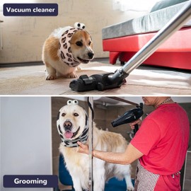 PUMYPOREITY Dog Ear Cover, Srtetchy Dog Noise Cancelling Ear Muffs, Dog Ear Protection, Cute Dog Bath Ear Covers, Dog Calming Hood, Dog Headband for Noise, Orange, L