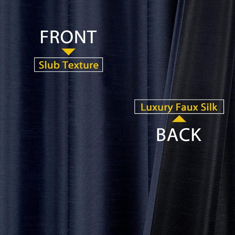 Chyhomenyc Uptown - Cortinas de cocina azul marino de 45