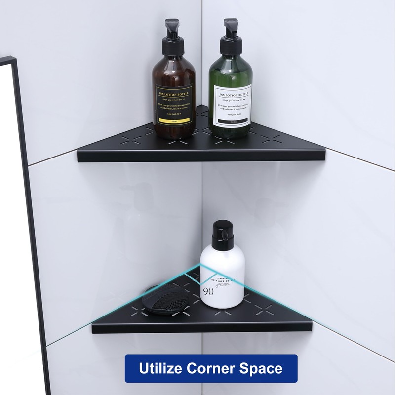 Xiarnotogi 10" Corner Shower Shelf, 2-Pack Shower Shelves SUS304 Stainless